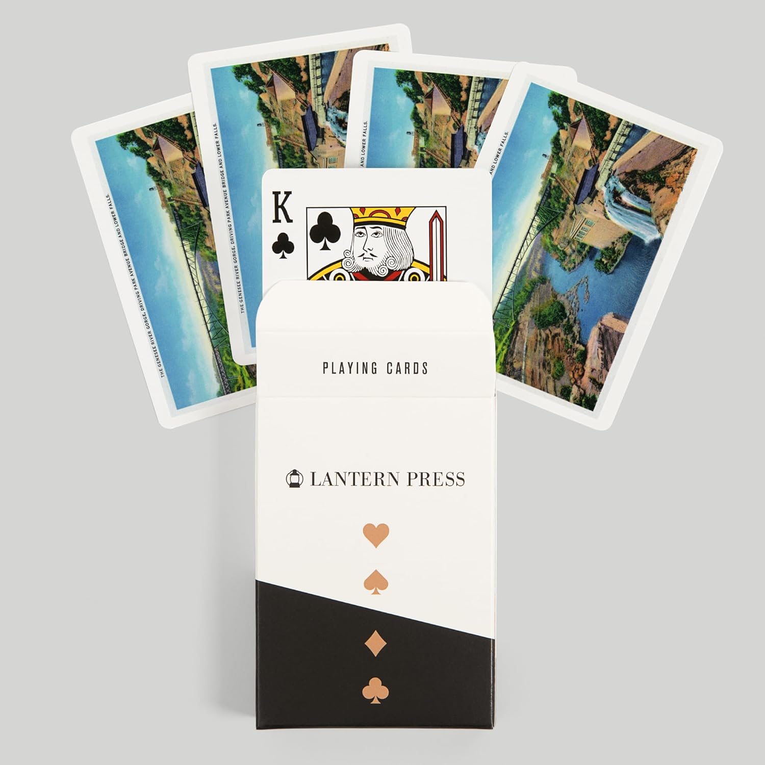 Lantern Press Rochester, NY, Genesee River Gorge, Park Avenue Bridge, Lower Falls View, 52 Playing Cards for Adults, Poker Size Card Deck