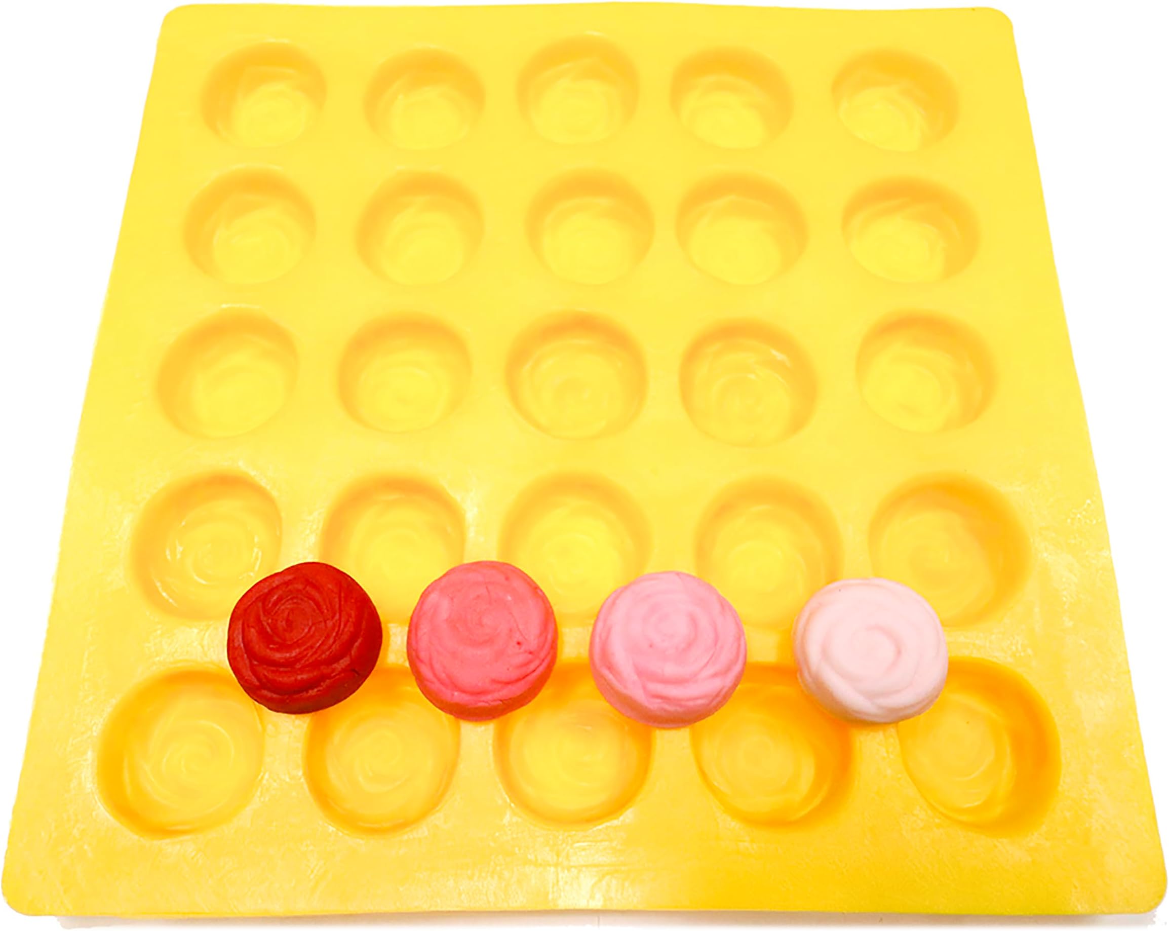 Rose 25 Cavity Flexible Silicone Molds for Cream Cheese Mints, Chocolate, Fondant, Gummy, Fat Bombs, Ice Roses, Soap, Buttercream, Butter, Candy Melts, Cookie Dough, Mousse