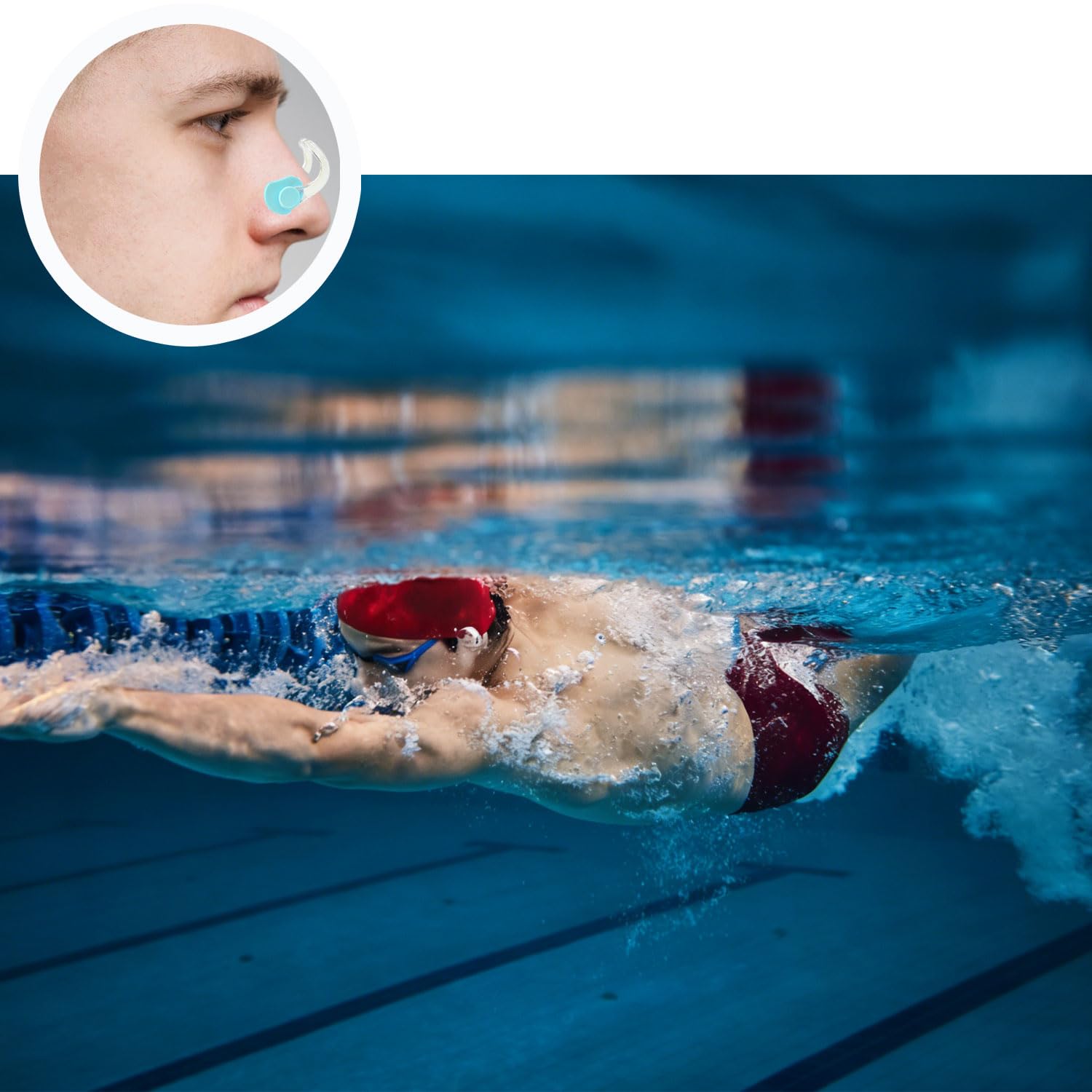 leersao Nariz para Natación, Pinzas De Nariz, Silicona Impermeable Clip, Clips De Nariz para Nadar para Nadadores Profesionales