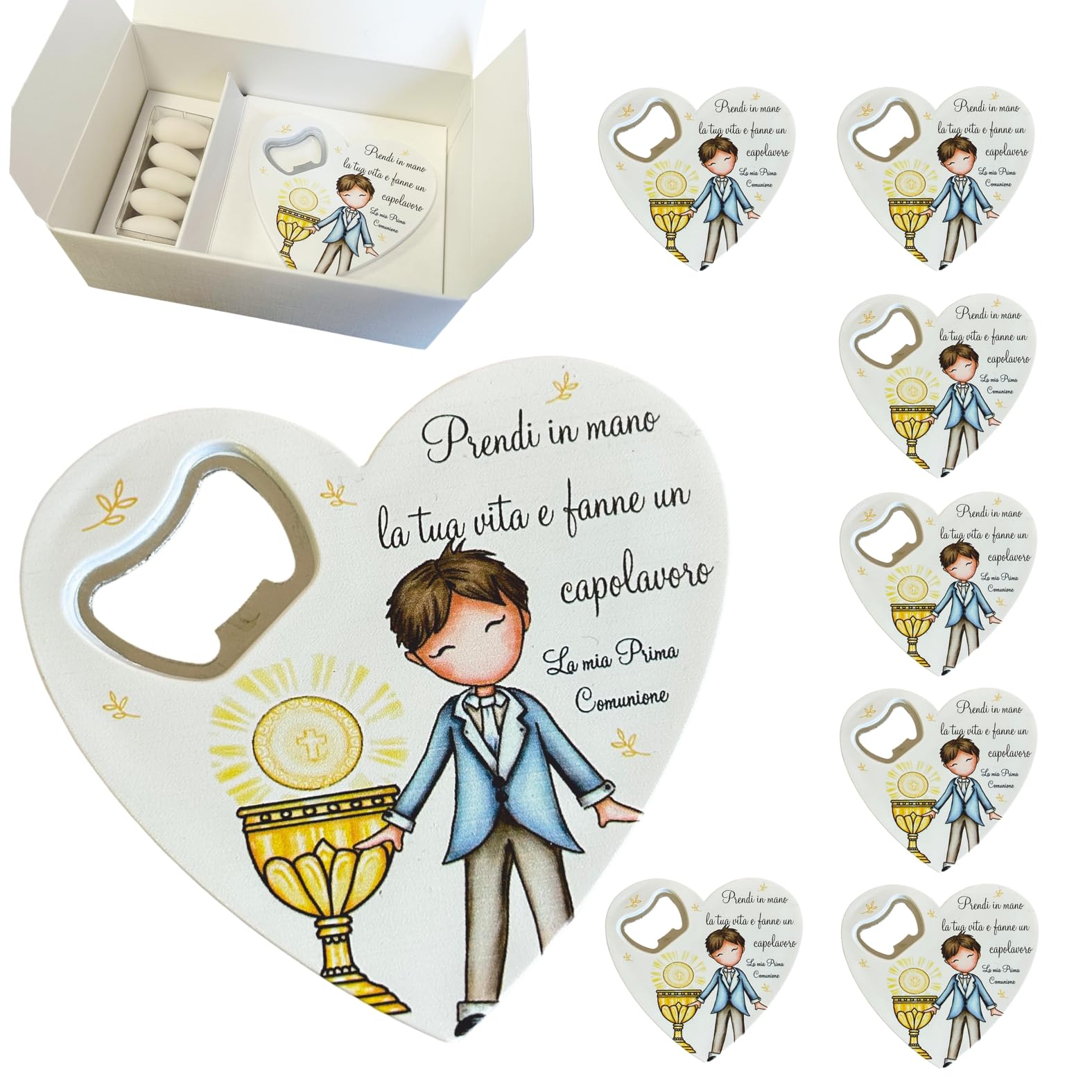 Regalami.shop set 8 bomboniere apribottiglia con scatola per tutte le cerimonie (3)