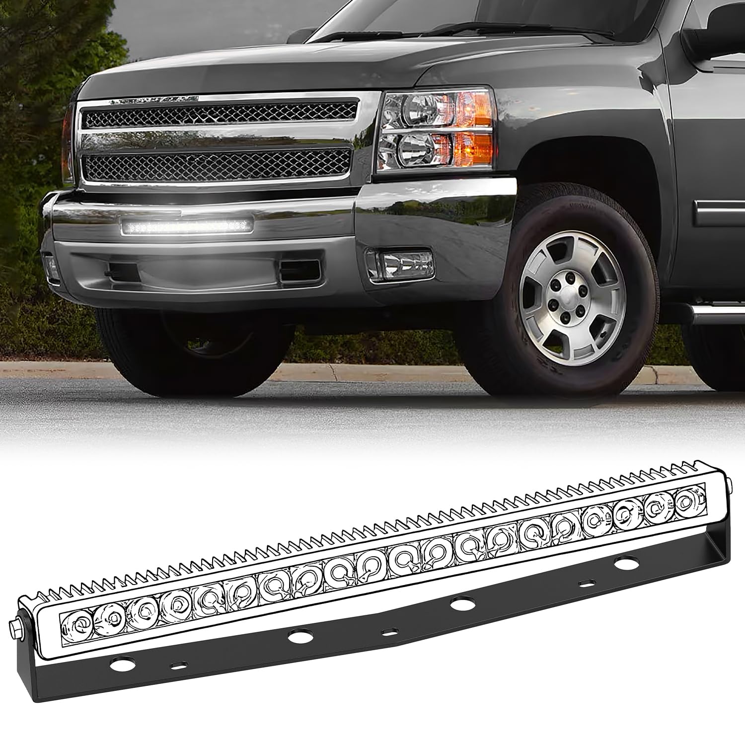 Nilight Hidden Bumper Mounting Bracket for 2007-2013 Chevy Silverado 1500