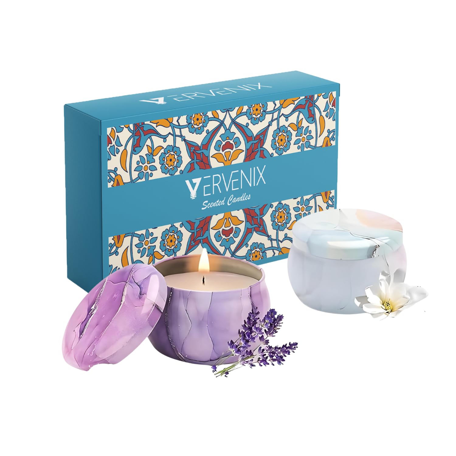 See full amazon price history chart for Vervenix Luxury Scented Candles with Reusable Painted Tin Can Set - 100% Natural Soy Wax, Long-Lasting Aromatherapy Candles for Relief and Home Decor, Lavender & Jasmine Fragrances(Pack of 2) Vervenix Luxury Scented Candles with Reusable Painted Tin Can Set - 100% Natural Soy Wax, Long-Lasting Aromatherapy Candles for Relief and Home Decor, Lavender & Jasmine Fragrances(Pack of 2) (B0DD7PZDXP) Amazon Price History, Amazon Price Tracker
