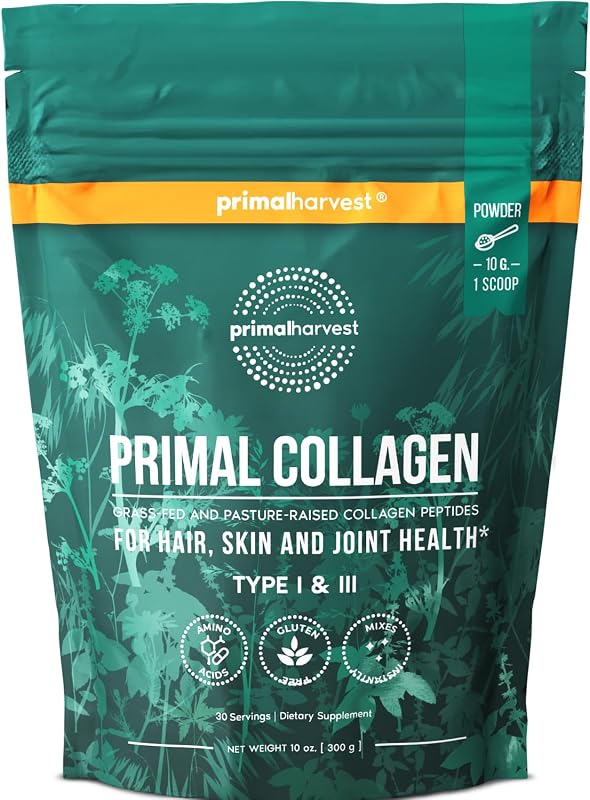 Colágeno Primal Harvest - Suplemento diario en polvo, sin lácteos ni gluten