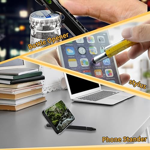 Miniatura 4 de Bolígrafo de herramientas de regalo, bolígrafo multiherramienta 6 en 1 con bolígrafo, regla, nivel, destornillador, herramienta personalizada,