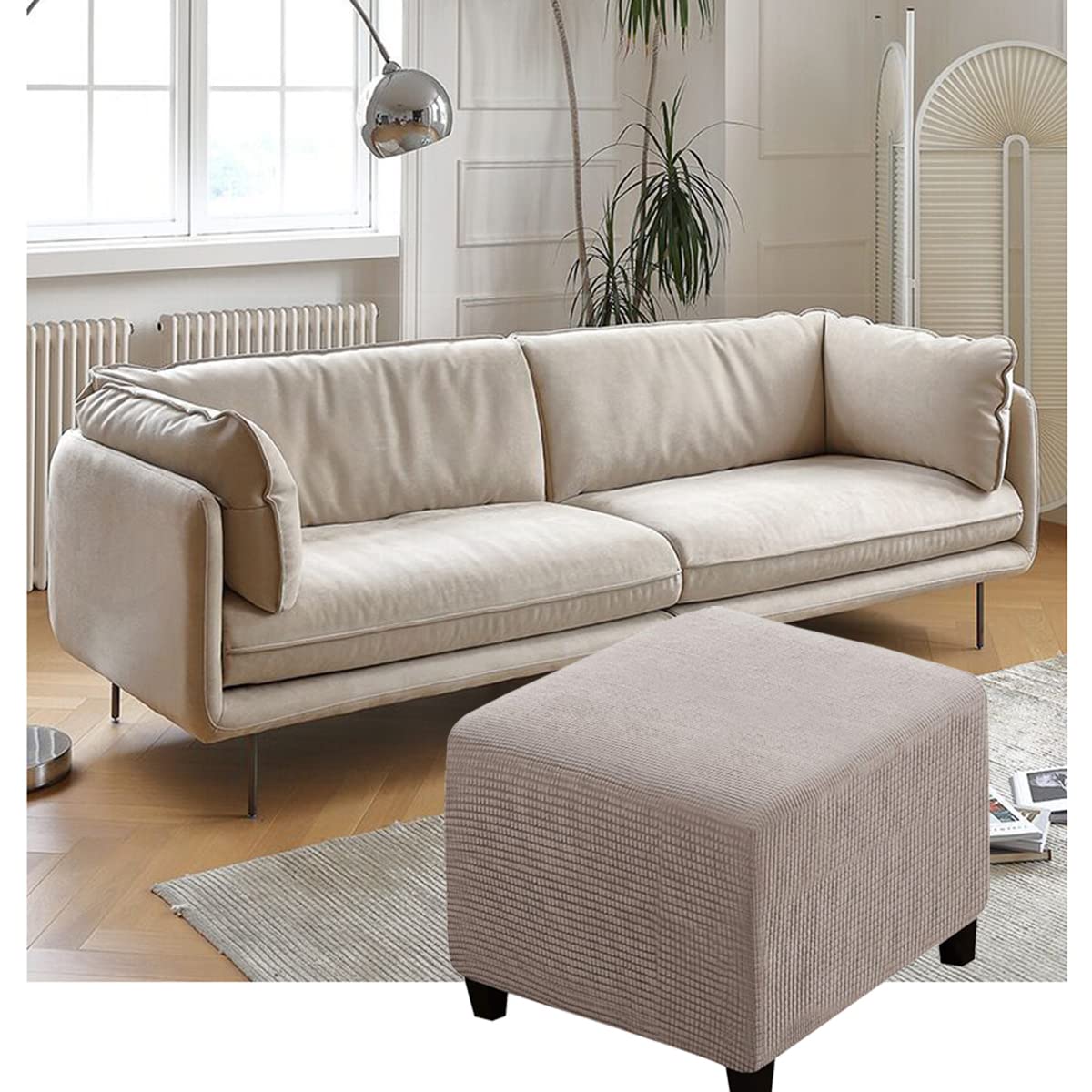 Housse De Pouf Carré Extensible Housse Ottomane,Housses De