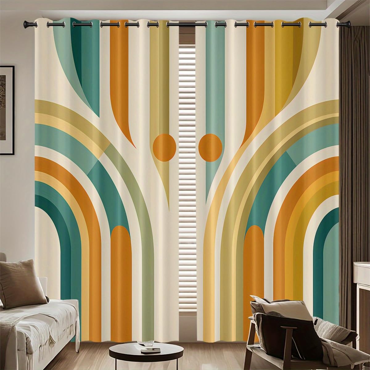 Rideaux occultants de décoration intérieure à rayures 2x70x122