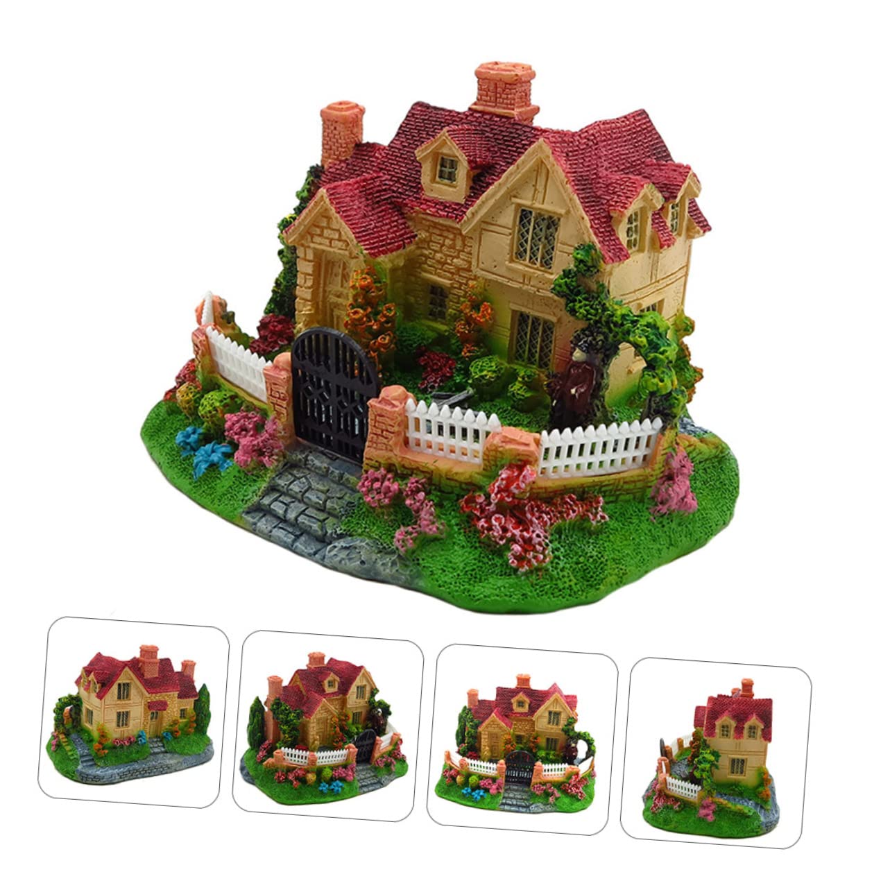 TOYANDONA 2 Piezas Decoración De Pecera Decoraciones para Acuarios Betta Diseño del Acuario Decoración De Peces Paisaje del Acuario Pequeña Casa con Pecera Acuario De Peces Resina Vistoso