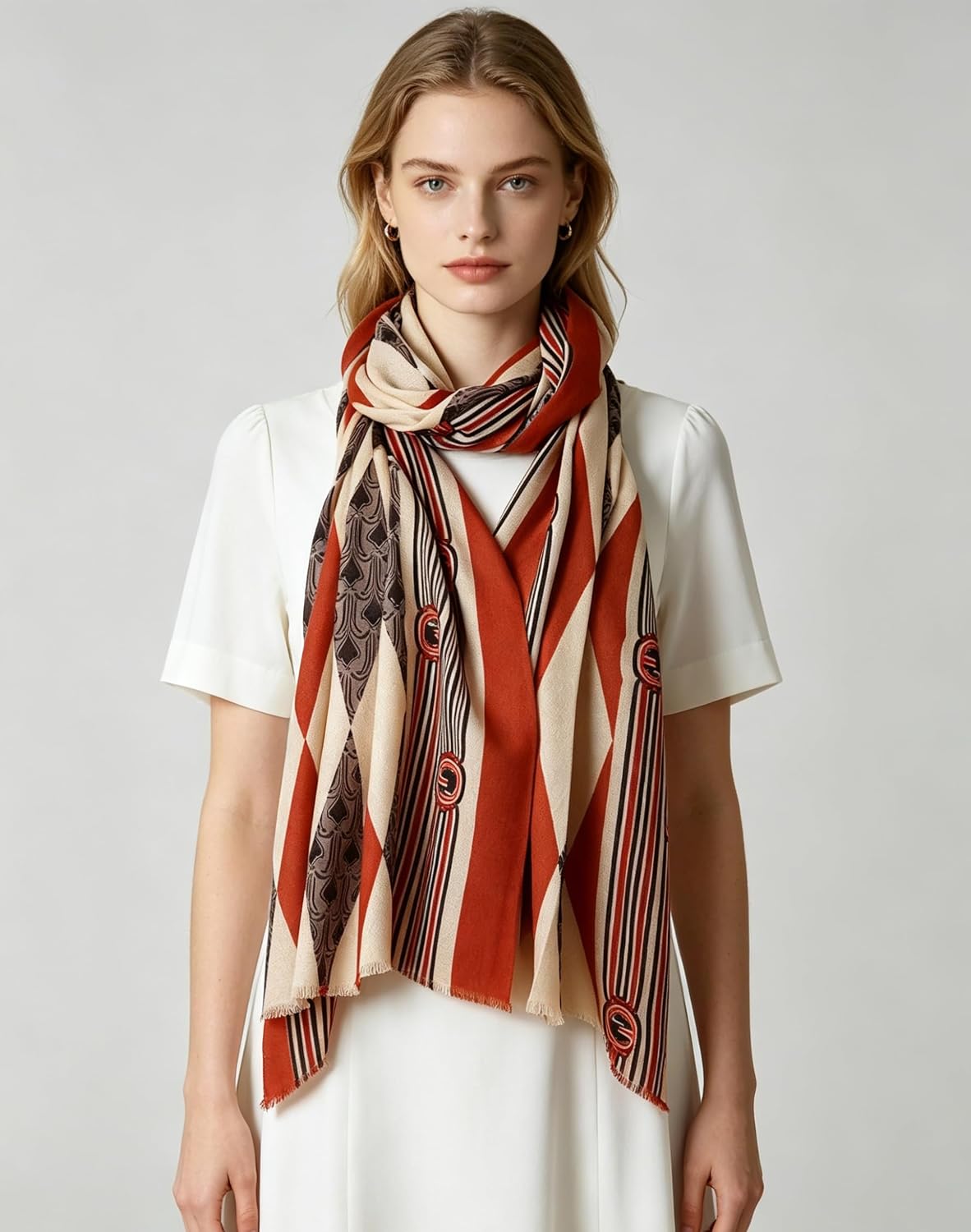 Cashmere-soft Mercerized wool Shawl Pashmina Lightweight Travel Wrap & Evening Scarf |Office |Wedding image 2