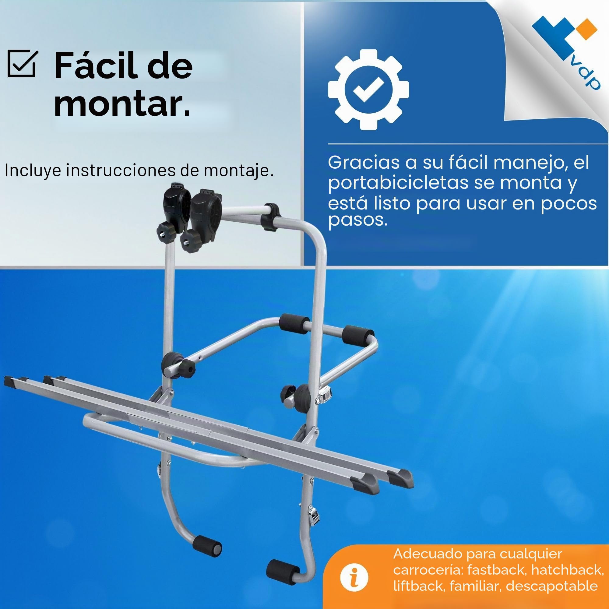 Menabo 000039100000 Steel Bike Portabicicletas de Vuelta, Acero, con 2 Carriles