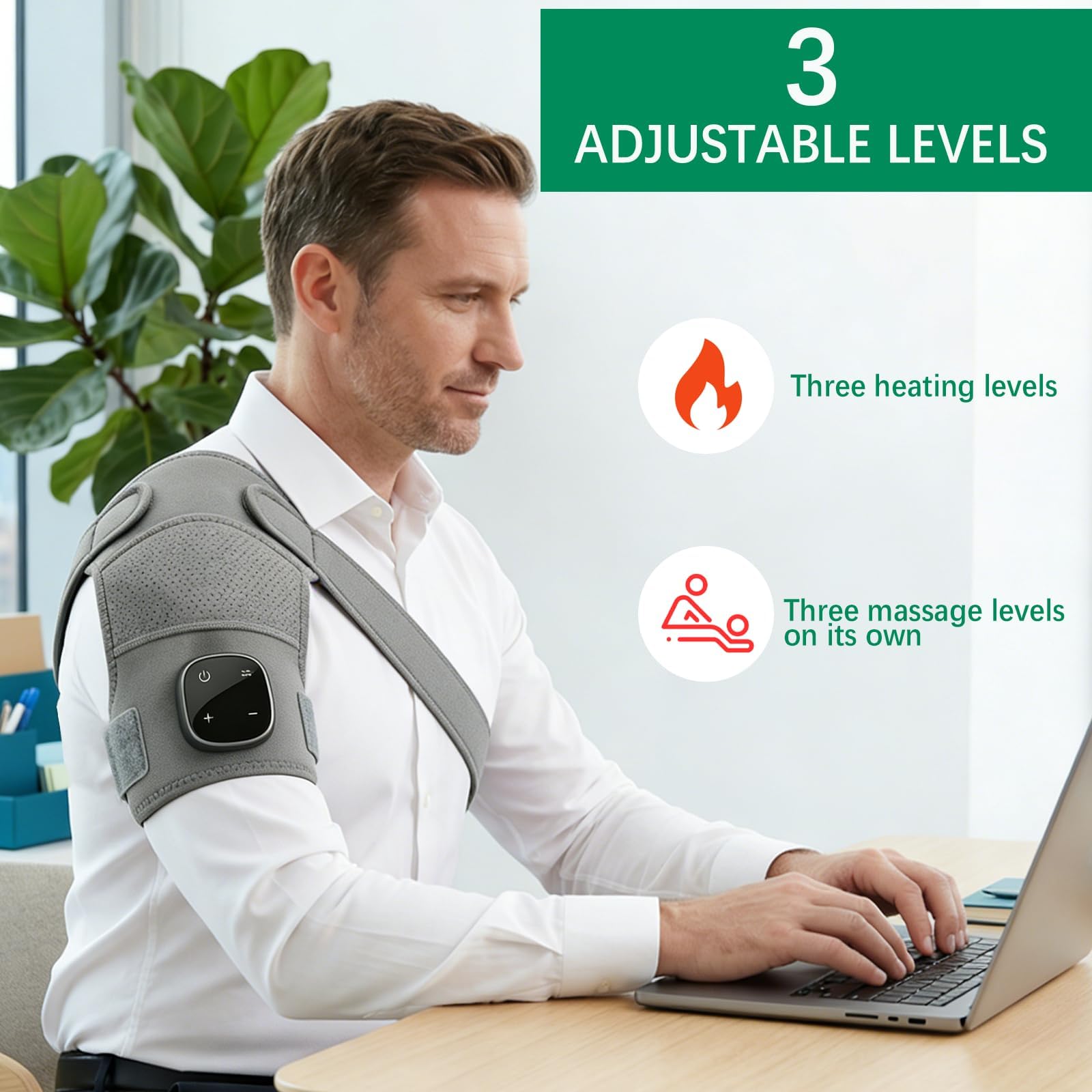 Massaggiatore Per Spalle Triple Method, Massaggiatore Portatile per Spalle E Collo, Shoulder Massager, Tre Impostazioni Regolabili, Allevia Delicatamente Dolore Collo e Spalle