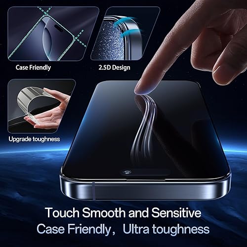Miniatura 6 de Protector de pantalla antirreflejos para iPhone 15 Pro Max (6.7 pulgadas), bloqueo de luz azul, vidrio templado HD antirreflectante de grado militar