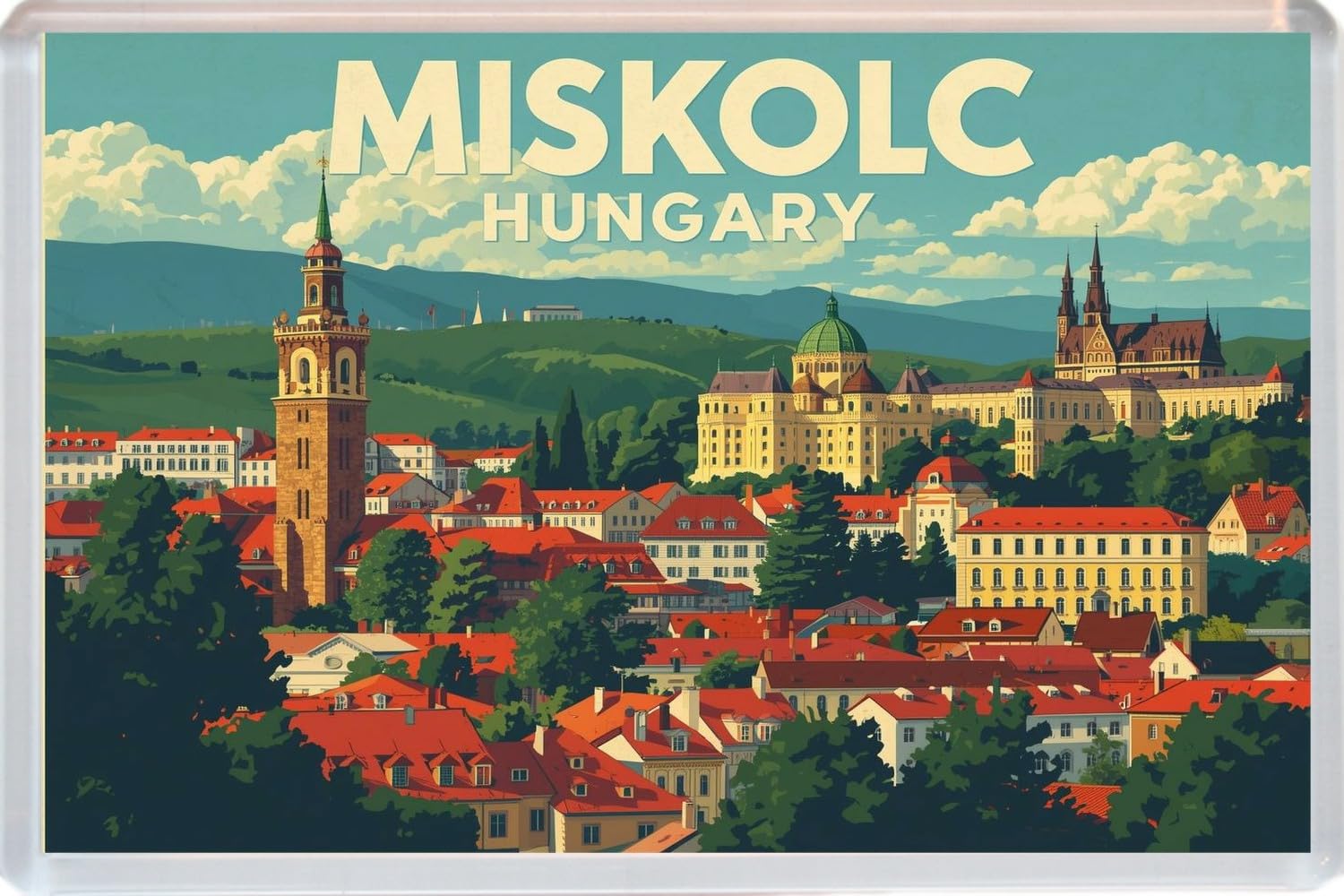Baked Bean Store Multicolor Miskolc - Hungary - Jumbo Artistic Fridge Magnet 96 X 67Mm Bbsfhm3587