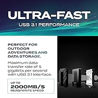 Vista 4 de ADATA HD710 Pro - Disco duro externo de 1 TB - A prueba de golpes, impermeable y a prueba de polvo - Almacenamiento duradero - Para jugadores, Negro