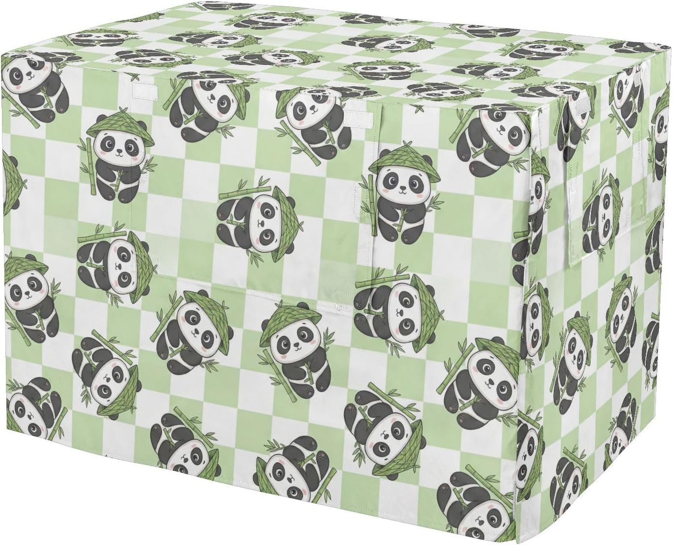 Duty 600D Silver Coated Dog Crate Cover, Water-Resistant Panda Pet Kennel Canopy with Mesh Windows for Optimal Ventilation, Universal Fit for Standard Wire Cage, Indoor & Travel