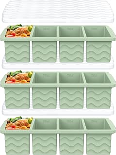 1 Cup Silicone Freezer Molds, Silicone Freezer Trays with Lid, 3-Pack