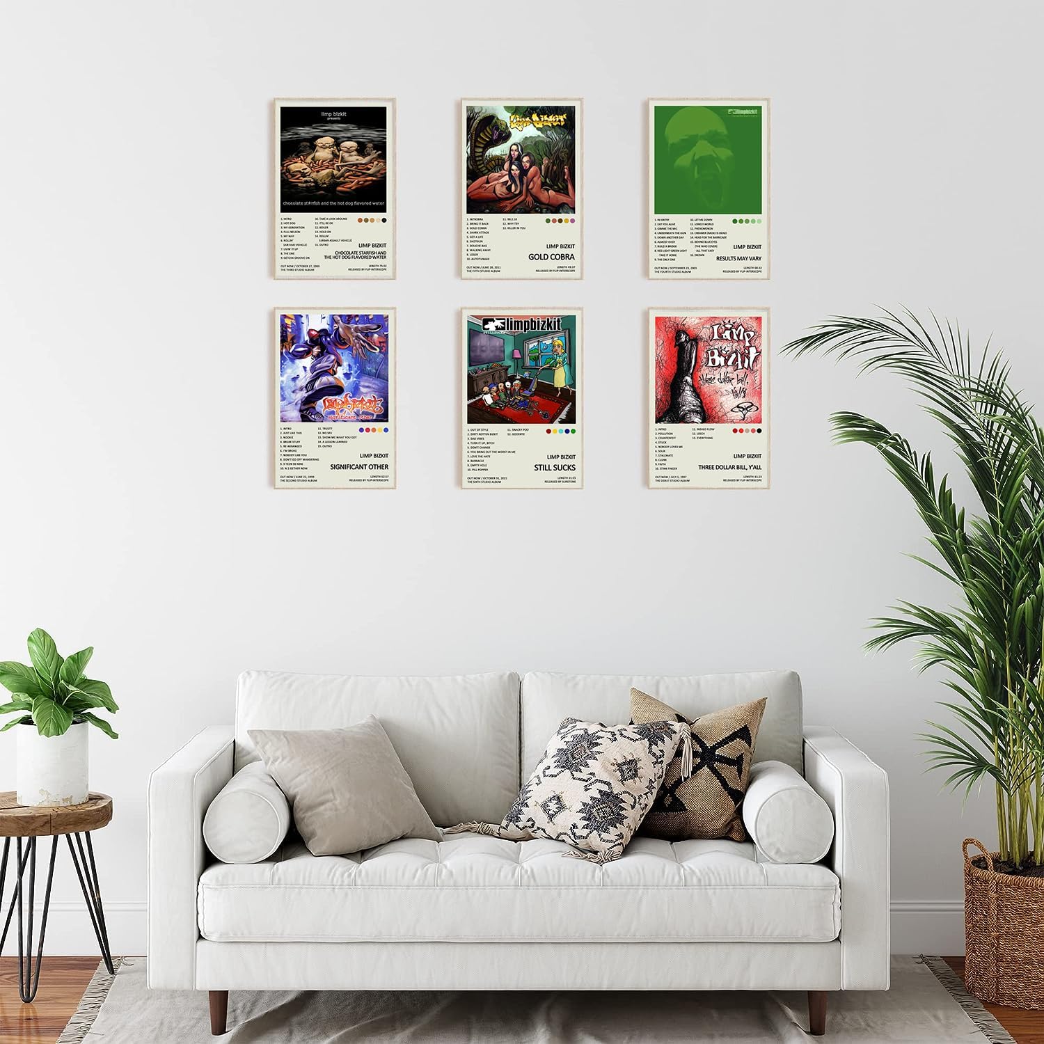 SAGGION Limp Bizkit Poster Album Cover Limited Edition Posters (Set of 6) Unframed 8in x 12in(20x30cm) Canvas Poster Bedroom Decor Office Room Decor Gift
