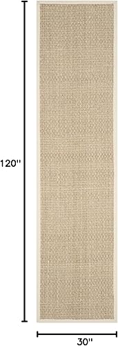 Vista 494 de SAFAVIEH Natural Fiber NF114A - Alfombra de hierba marina, tejido de canasta, con borde, para zonas de alto tráfico, sala de estar, dormitorio, 2