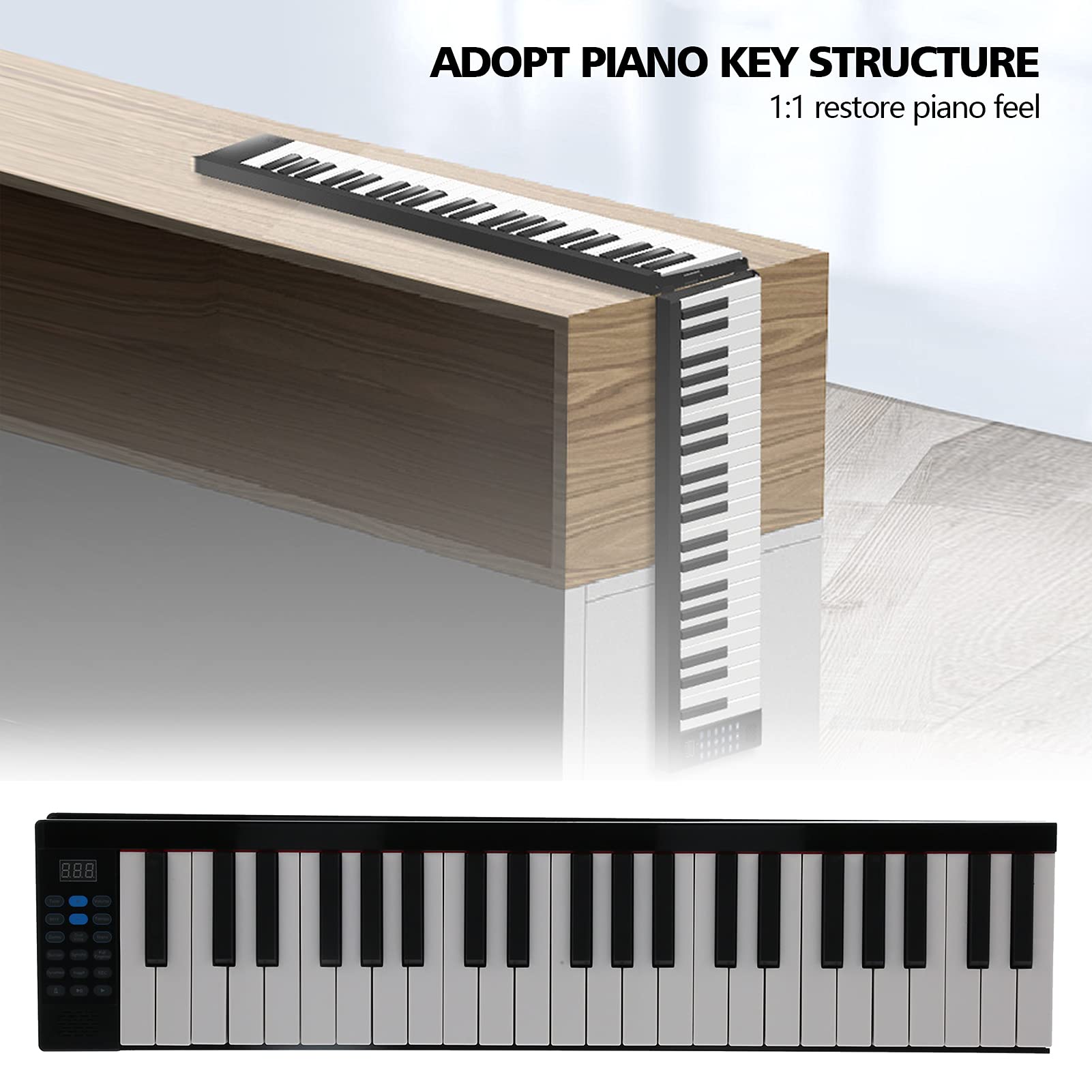 88 Keys Folding Piano Electronic Keyboard with Bluetooth Digital