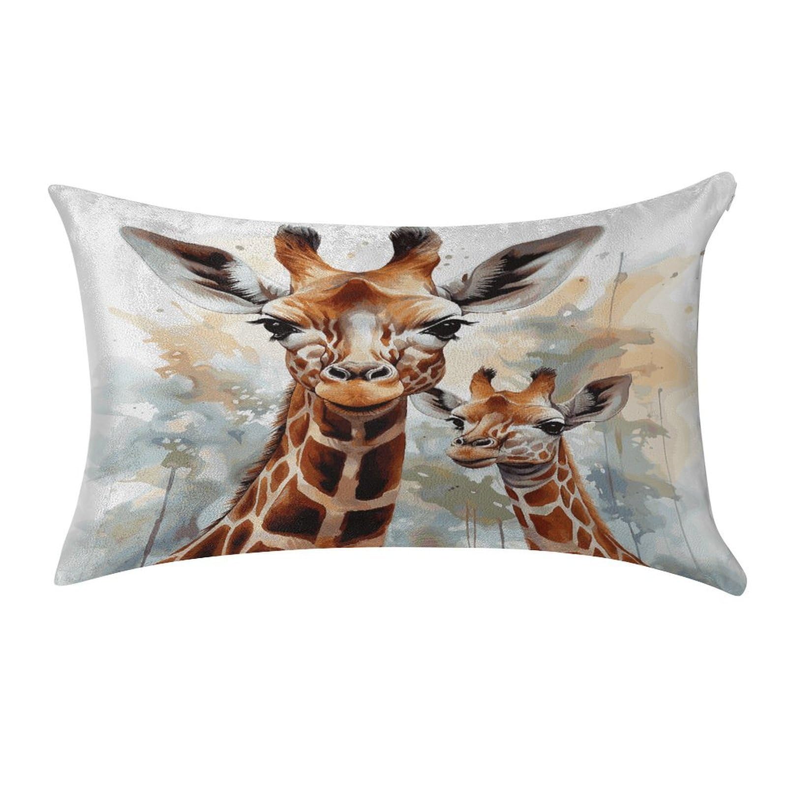 LDGSUPH Watercolor Deer Giraffe Velvet Throw Pillow Covers Cozy Pillow Shams Pillowcases Detachable Pillow Cases Soft Cushion Cover with Zipper for Sofa Car Bed Pillow Protectors 12 "×20 "