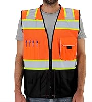 Vista 11 de Chaleco de seguridad Dib Safety reflectante con bolsillos y cremallera, malla de alta visibilidad ANSI Clase 2, fabricado con cinta reflectante 3M