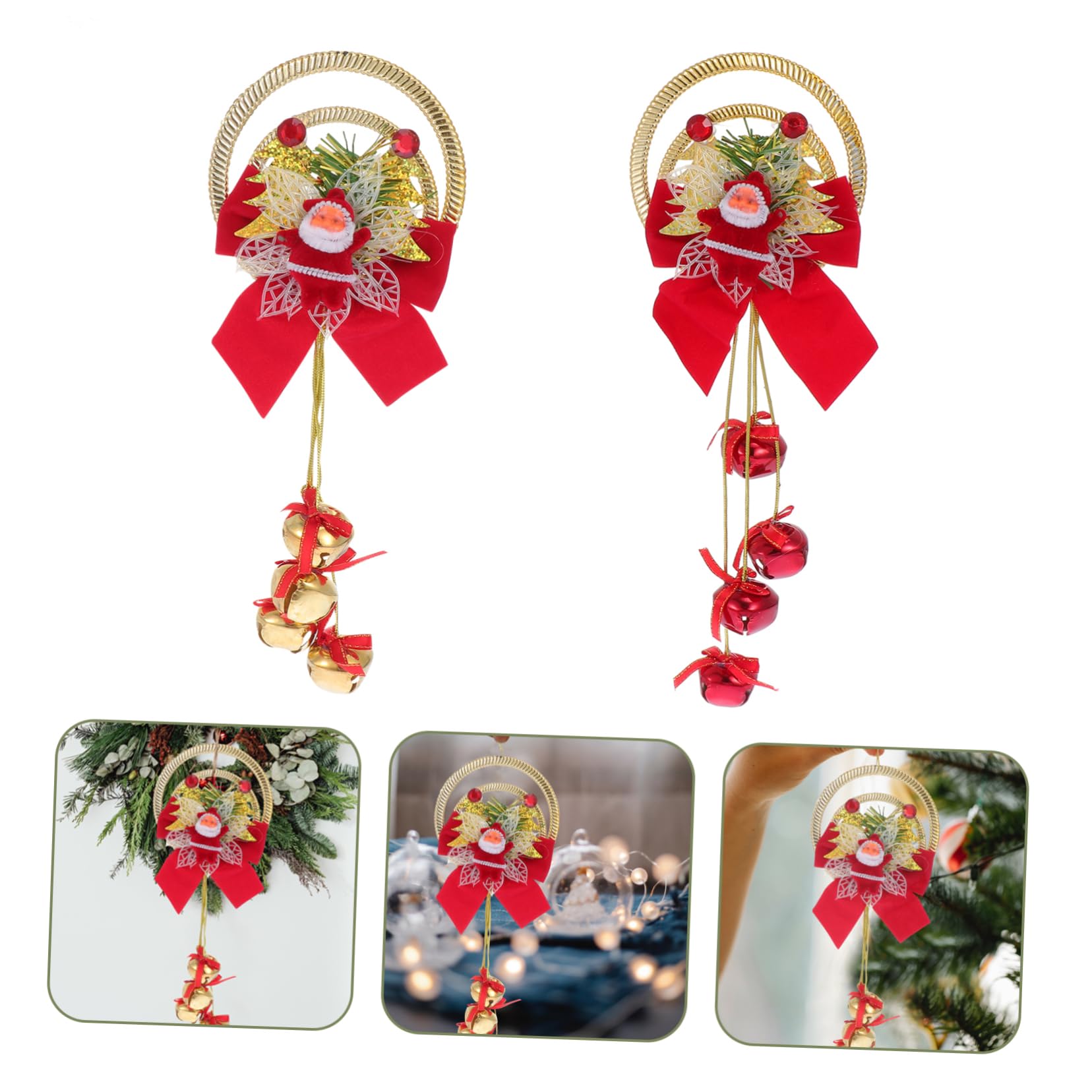 8 Set Campane Di Natale Pendenti Natalizi Ciondolo Natalizio Ciondoli Dell'albero Di Natale Ciondolo Bambola Di Decorazioni Natalizie Da Appendere Plastica 2 Pezzi * 8 Cabilock