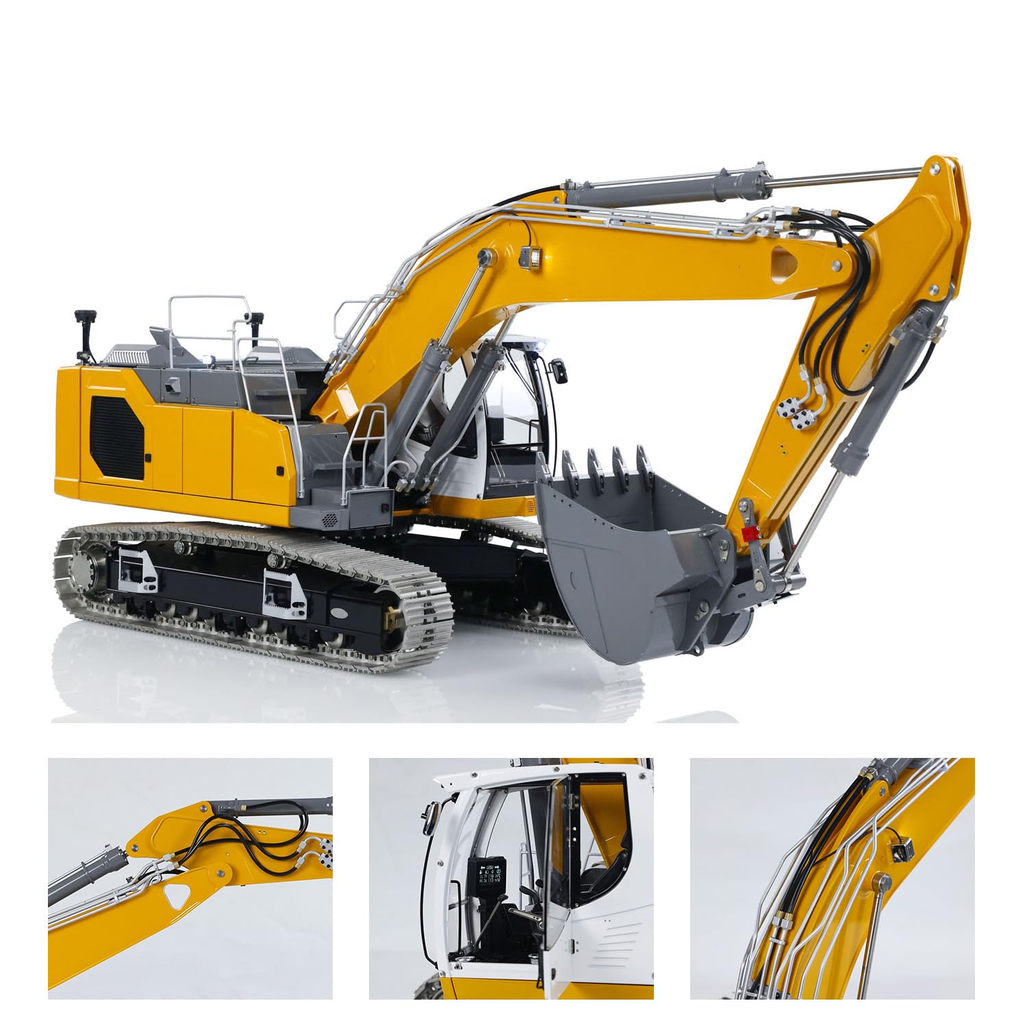 Metal Aoue-LR945 1/14 - Escavatore idraulico RC da costruzione, modello auto