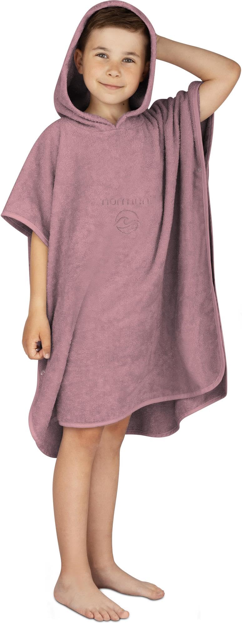 normani Kinder-Badeponcho aus 100% Bio-Baumwolle für 2-13 Jährige Jungen & Mädchen