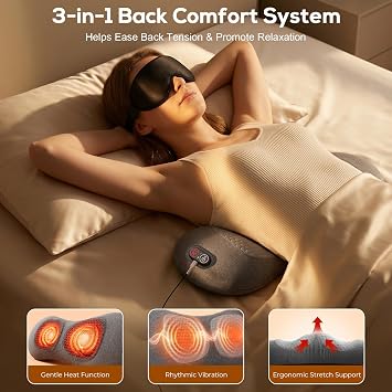 Smooth Triple Spine Fusion Back Massager with Heat, Vibration &Stretching