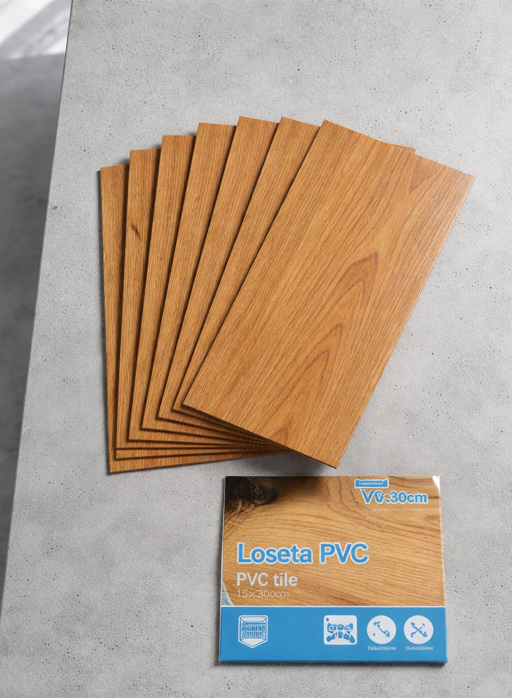 Wooden Peel and Stick Floor Tile Self Adhesive and Waterproof PVC Wall Panels Tiles for Home Kitchen, Living Room Bedroom30*15 cm per Tile 8pcs 4 Sq. Ft-image-2