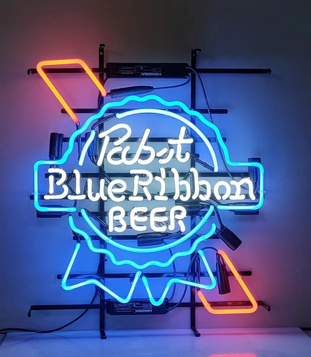 Neon Signs Bar Beer Pabsts Blue Ribbon Sign Glass Neon Signs for Office Hotel Wedding Birthday Party Man Cave Neon Light Art Wall Lights 24 X 20 Inches - Image 2