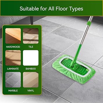 再利用可能なモップパッド Swiffer Sweeper Mop、ウェット&ドライフロアクリーニングモップヘッドパッドリフィル、表面/堅木フロアクリーニング用洗えるモップパッド、2パックモップは含まれていません