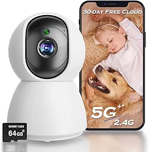 2K Indoor Camera 5G & 2.4G Wireless Camera for Pet Camera Baby Monitor 4MP 360° PTZ Security Dog Cameras for Home Security with Night Vision (Not SD Card) asin的图片