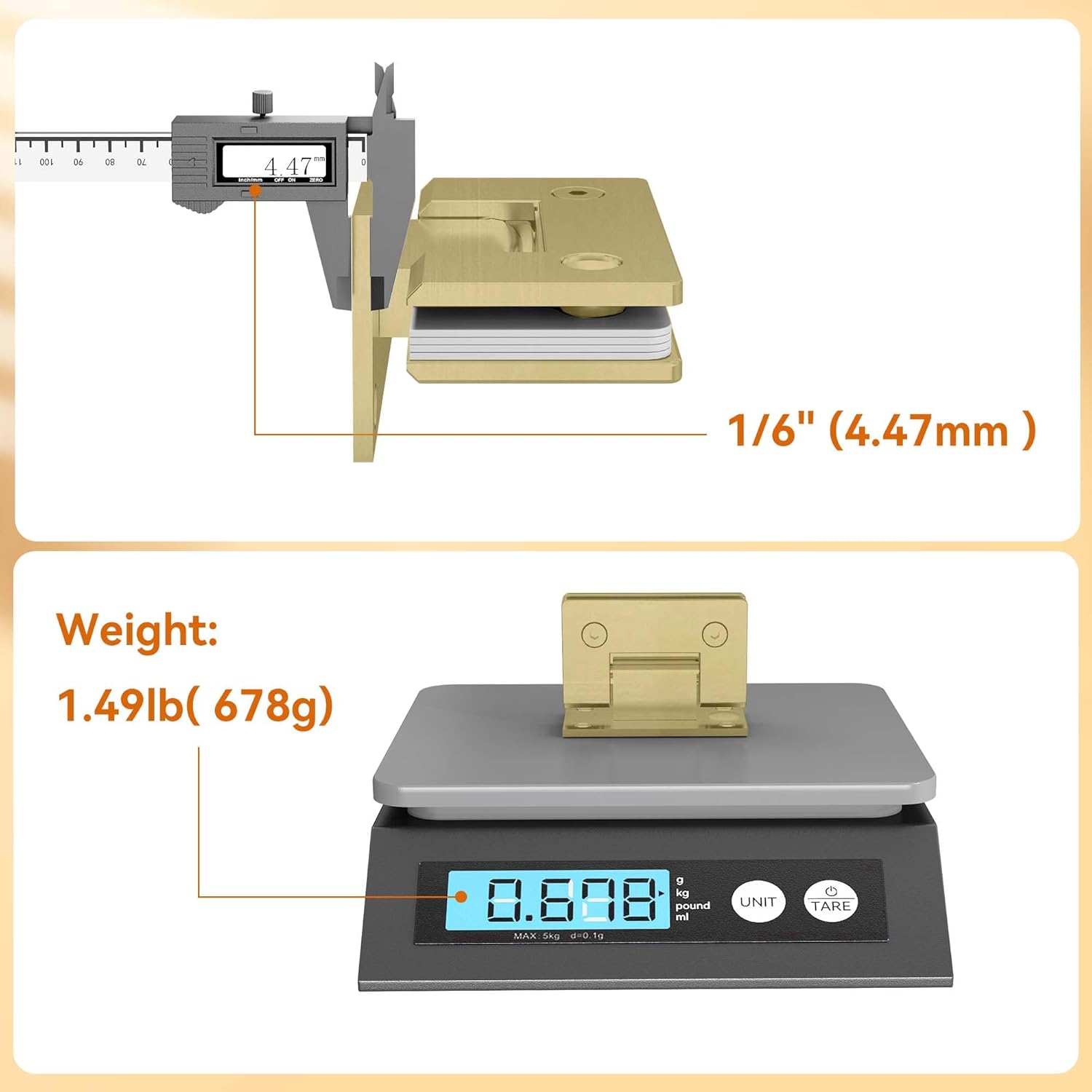 90 Degree Glass Shower Door Hinges, Heavy Duty Brushed Gold Shower Door Hinge for Bathroom, 2 PCS 304 Stainless Steel Shower Door Hinges for 1/4" to 1/2" Frameless Glass Shower Door