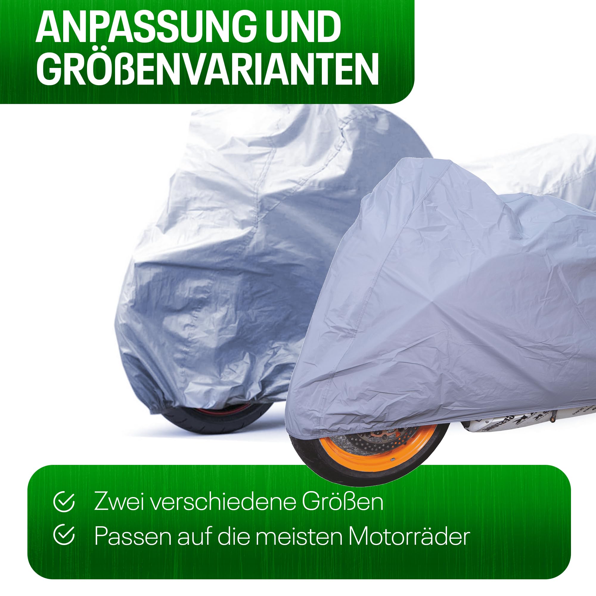 Bâche de protection pour moto, de qualité supérieure, résistante aux intempéries et à l'air, mélange de polyester et de coton, résistante à la chaleur, avec fenêtre, sac de rangement, taille L, 203 x