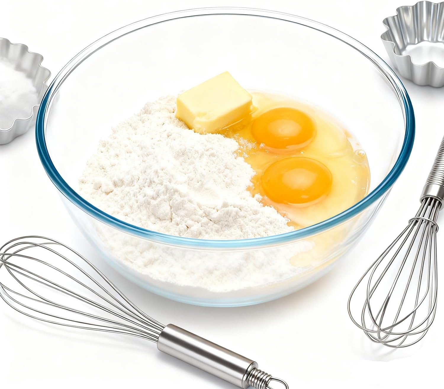 4.7 Qt Extra Large Glass Mixing Bowls, Clear Glass Bowl with Lid, Big Salad Bowl for Salad Fruit Bread Storage - Image 4