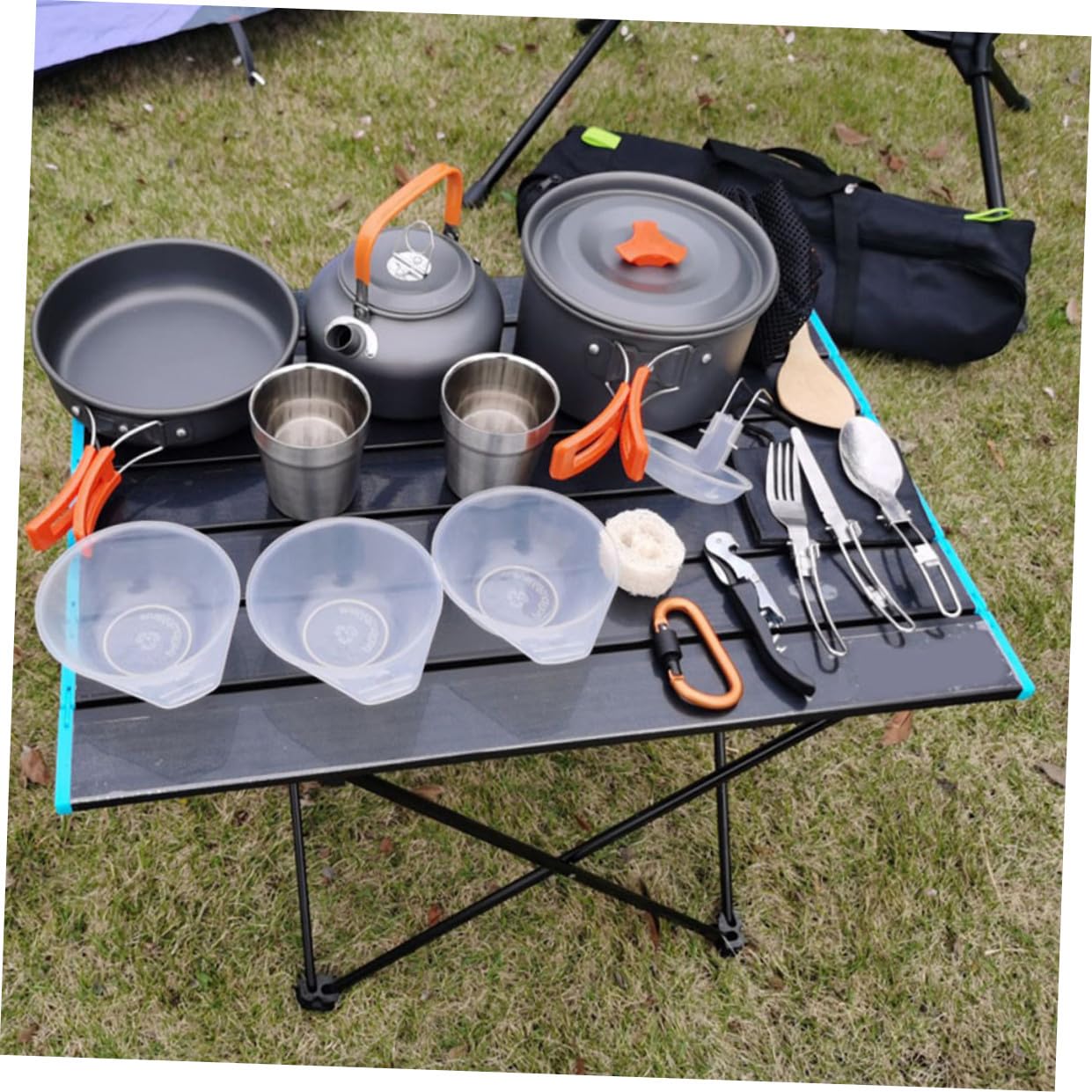 BESPORTBLE Ustensiles Cuisine de Camping Ensemble Cuisine D'extérieur Poignée Anti-brûlure Portable en Alliage D'aluminium Pratiques pour Activités en Plein Air