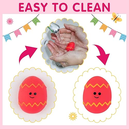Miniatura 4 de Anboor 24 juguetes de Pascua Mochi Squishies para niños, rellenos de cesta de Pascua, rellenos de huevos, regalos de fiesta, mini mochi squishies,