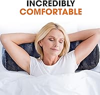 Vista 5 de Cheer Collection Almohadas cilíndricas de piel sintética – Almohadas cilíndricas decorativas suaves para cama o sofá, lavables a máquina, 8 x 24 Azul