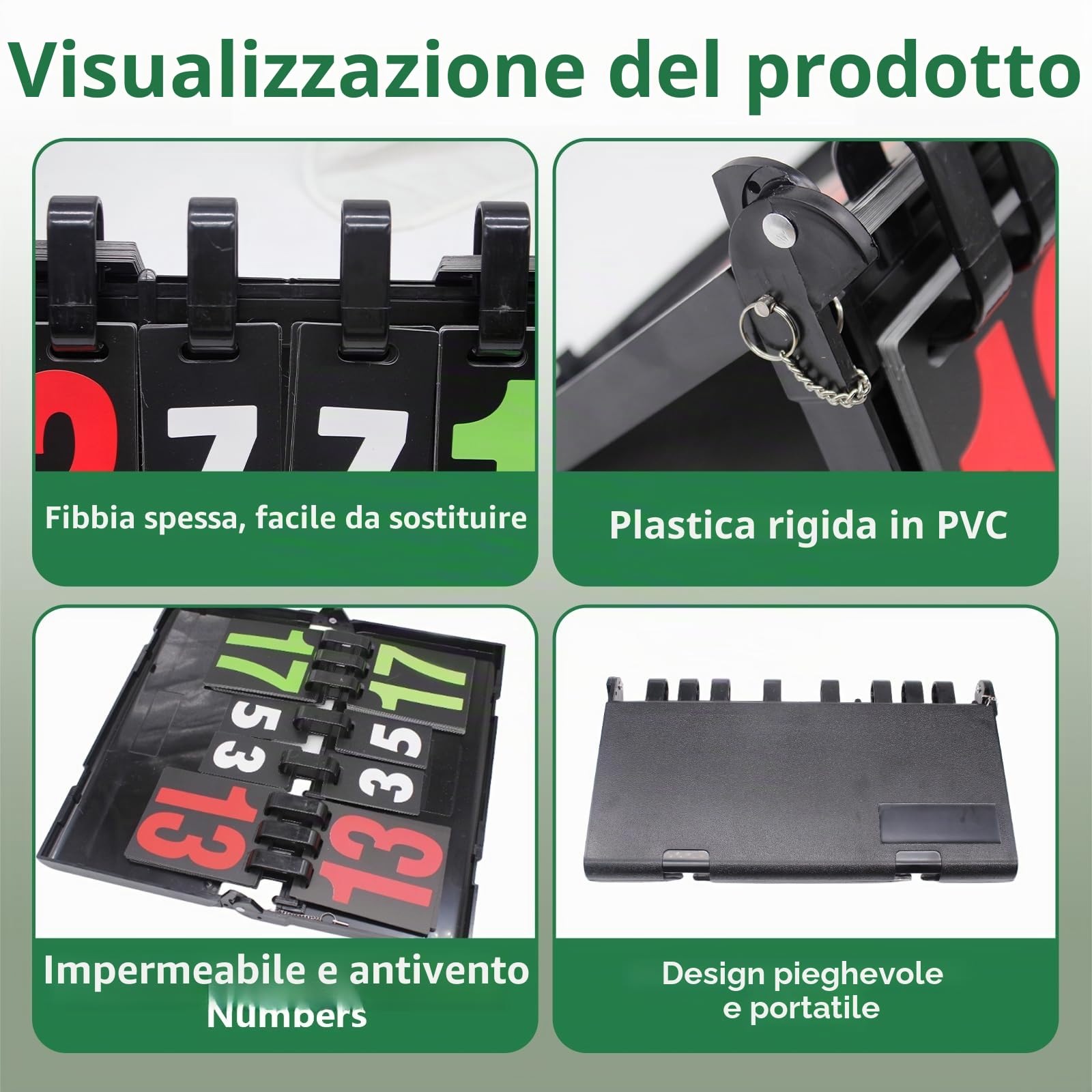 Tabellone Segnapunti, Tabellone Sportivo Portatile a Fogli, Display Punteggio 0-99 a Ribalta per Competizioni di Pallacanestro, Badminton, Tennistavolo, Pallavolo, Baseball
