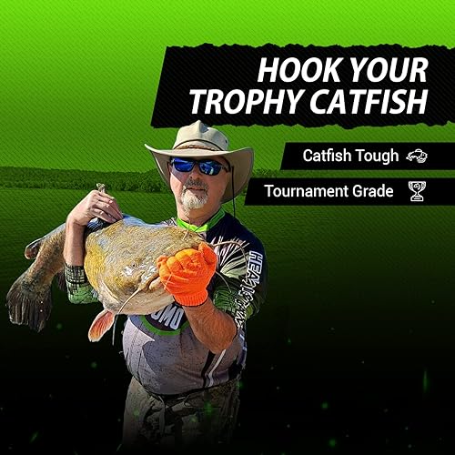 Miniatura 2 de Ganchos pesados para bagre, ganchos circulares de pulpo desplazados, paquete de 25