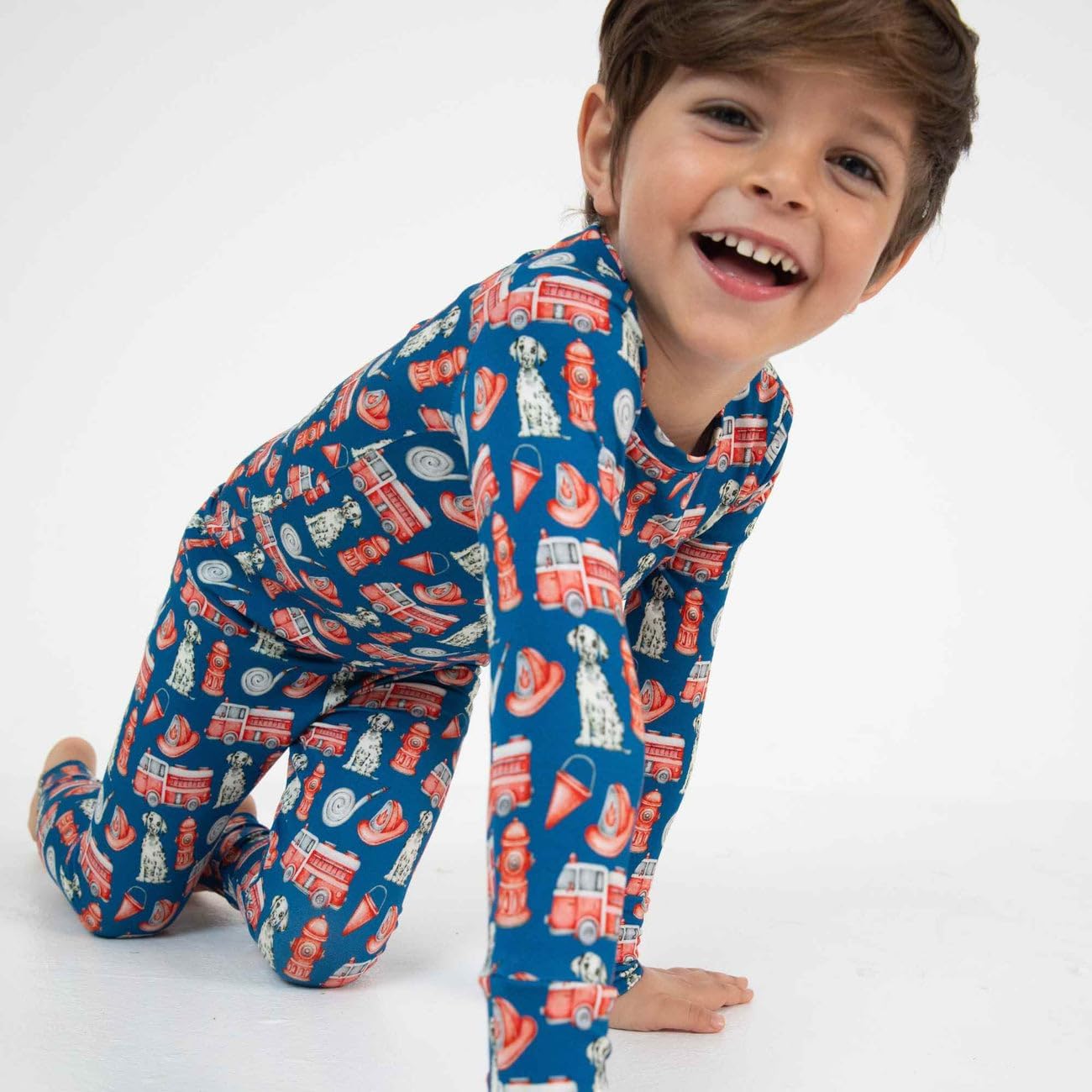 Lev Baby Blue Bamboo Pajama 2-Piece Lounge Set, Sustainable Pajamas, Long Sleeve, Washable, Cute Pajama Jumper
