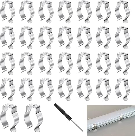 20x V-förmige Zeltschnallen - Stahl Clips Für Zeltstangen & Rohre