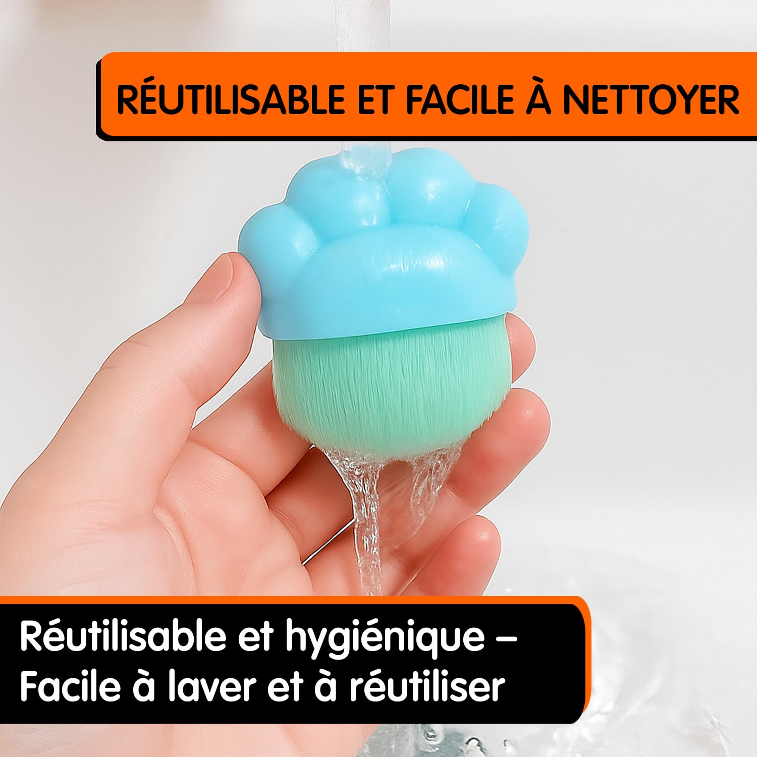2 Pièces Applicateur de Crème Solaire pour Enfants - Brossettes avec Étui de Protection, Poils Doux, Application Propre - Idéal pour les Voyages, la Plage et les Activités en Plein Air - par Mobi Lock