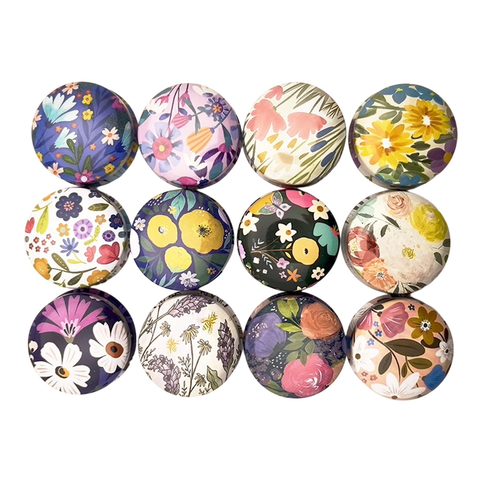 Geavonyg 12 Pieces Metal Storage Container with Floral Pattern for Jewelry and Household Storage Planner