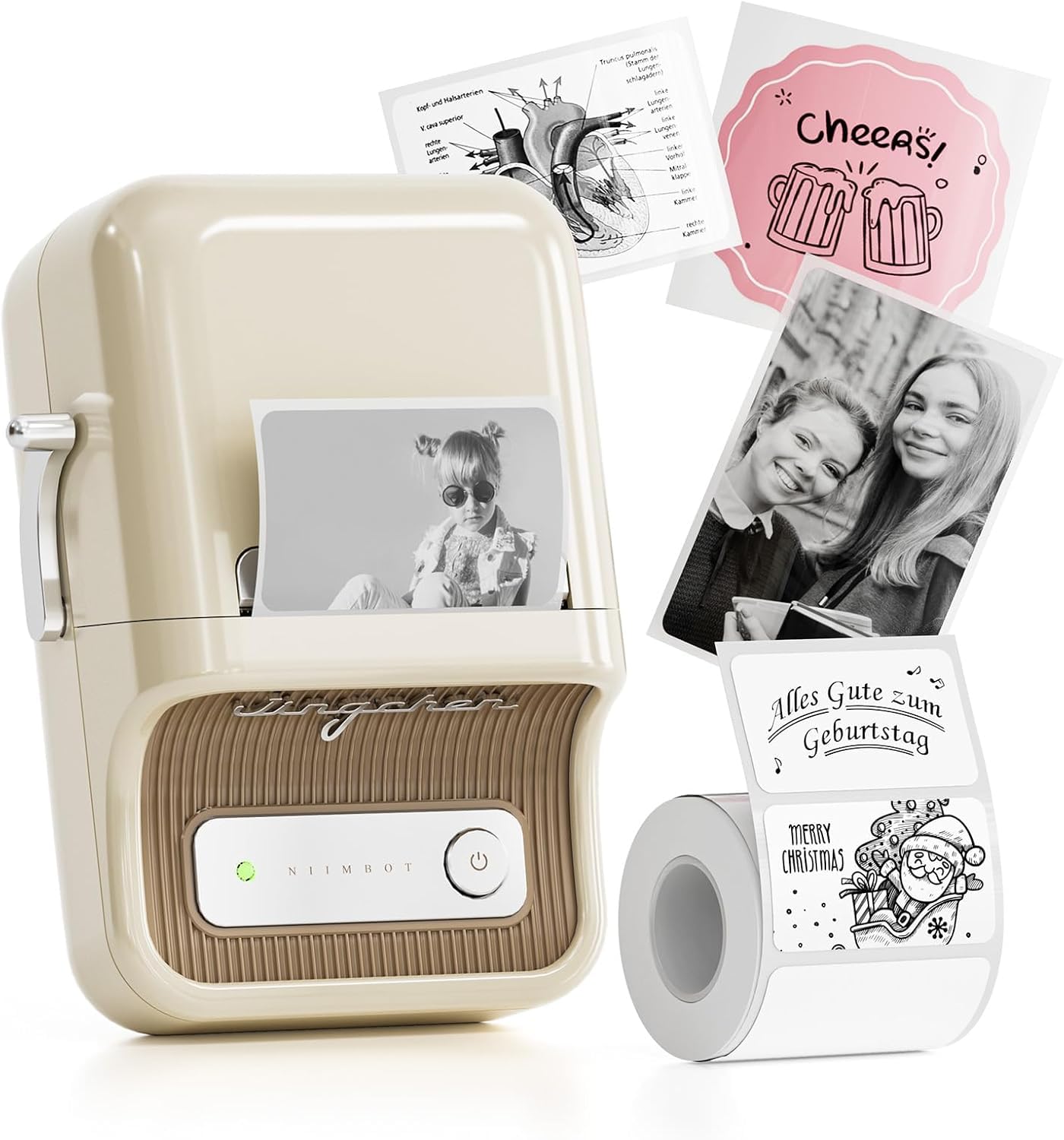 NIIMBOT B21 Label Maker, 2 Inch Portable Thermal Label Printer, Label Maker Machine with Tape, Compatible with Android, iOS & PC,Labeling for Home