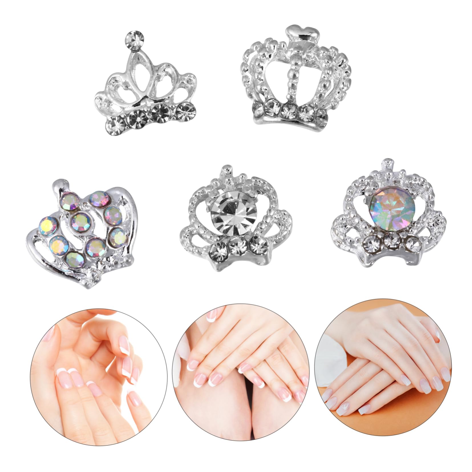 2 Set Decorazioni Unghie Con Charms Metallo Corone Per Nail Art Per Dazzling Design E Regali Creativi Per Donne E Ragazze 50 Pezzi*2