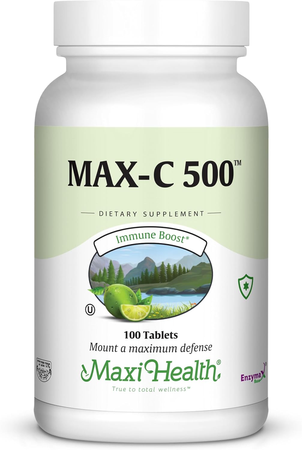 Maxi Health MAX C 500 mg - Vitamin C - with Lemon Bioflavonoids Complex - 100 Tablets
