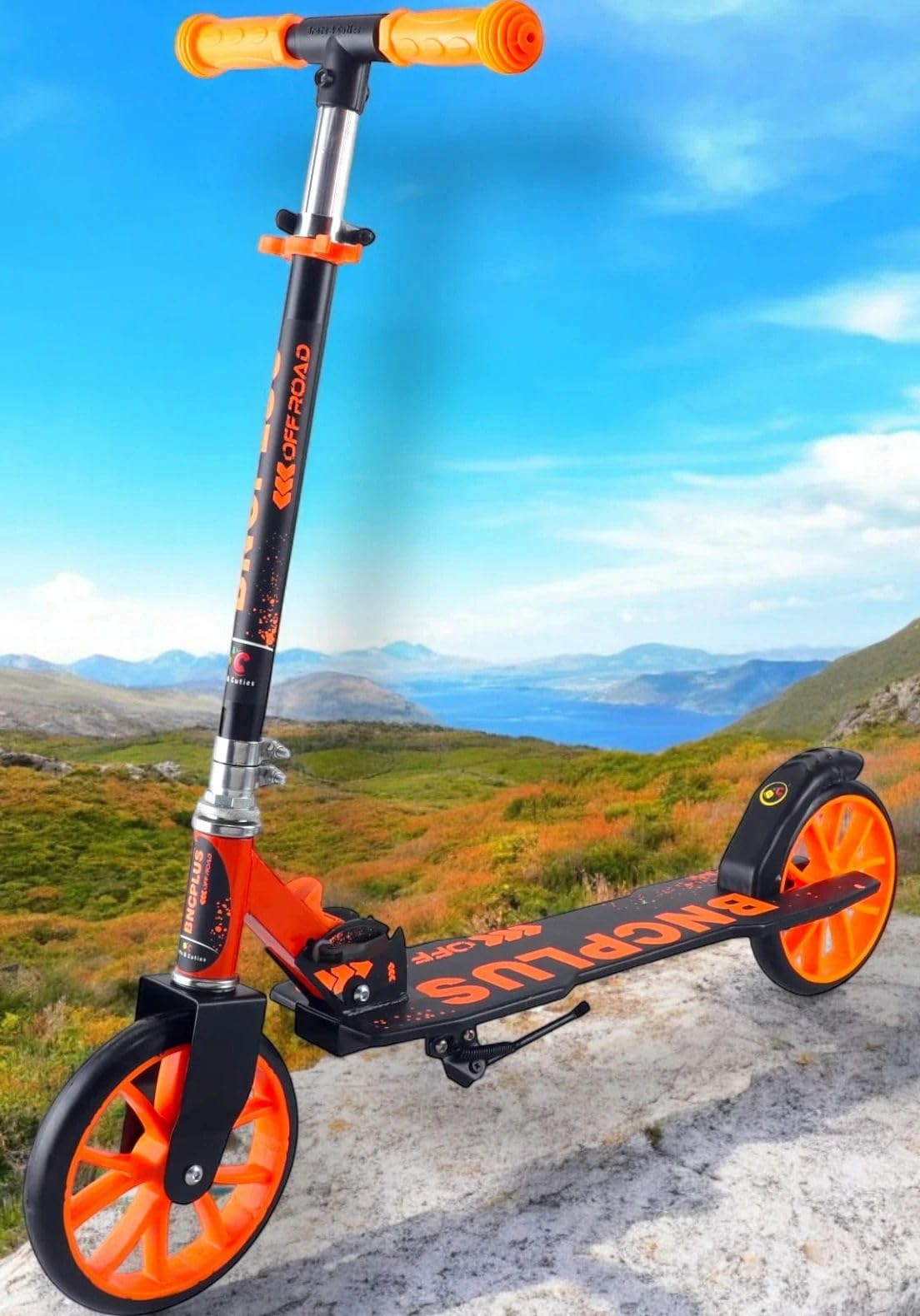 SPEEDFOX 2 Wheel Scooter for Adults with Smooth Heavy Big Wheels & Super Heavy Base Adult Scooter (Black, Orange, Pack of 1)-image-24