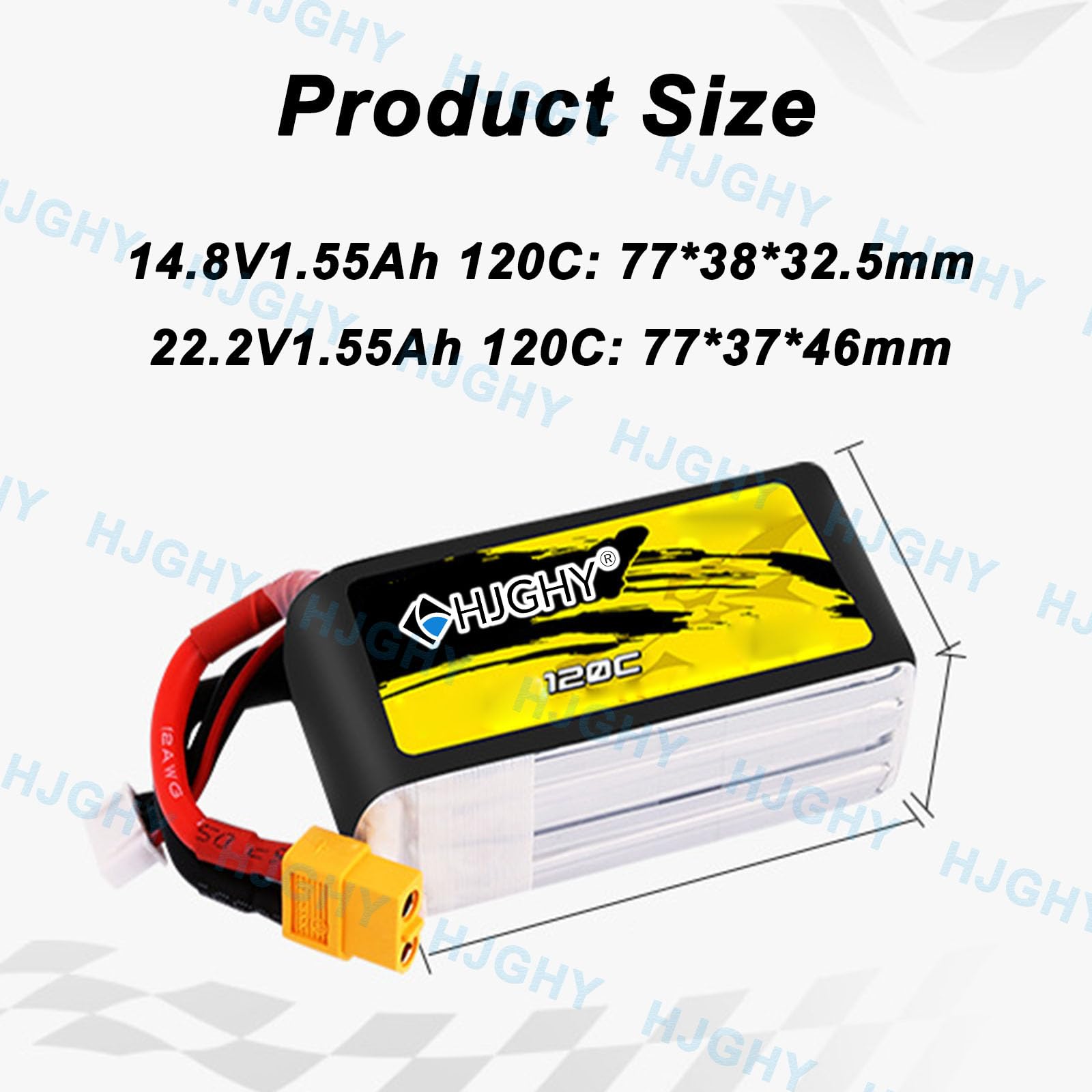 Batteria da 14,8 V 120 C per aeromodelli da Corsa | Batteria ai polimeri di litio da 14,8 V 4S, batteria per drone da 22,2 V 6S con elevata velocità di scarica a 120C.