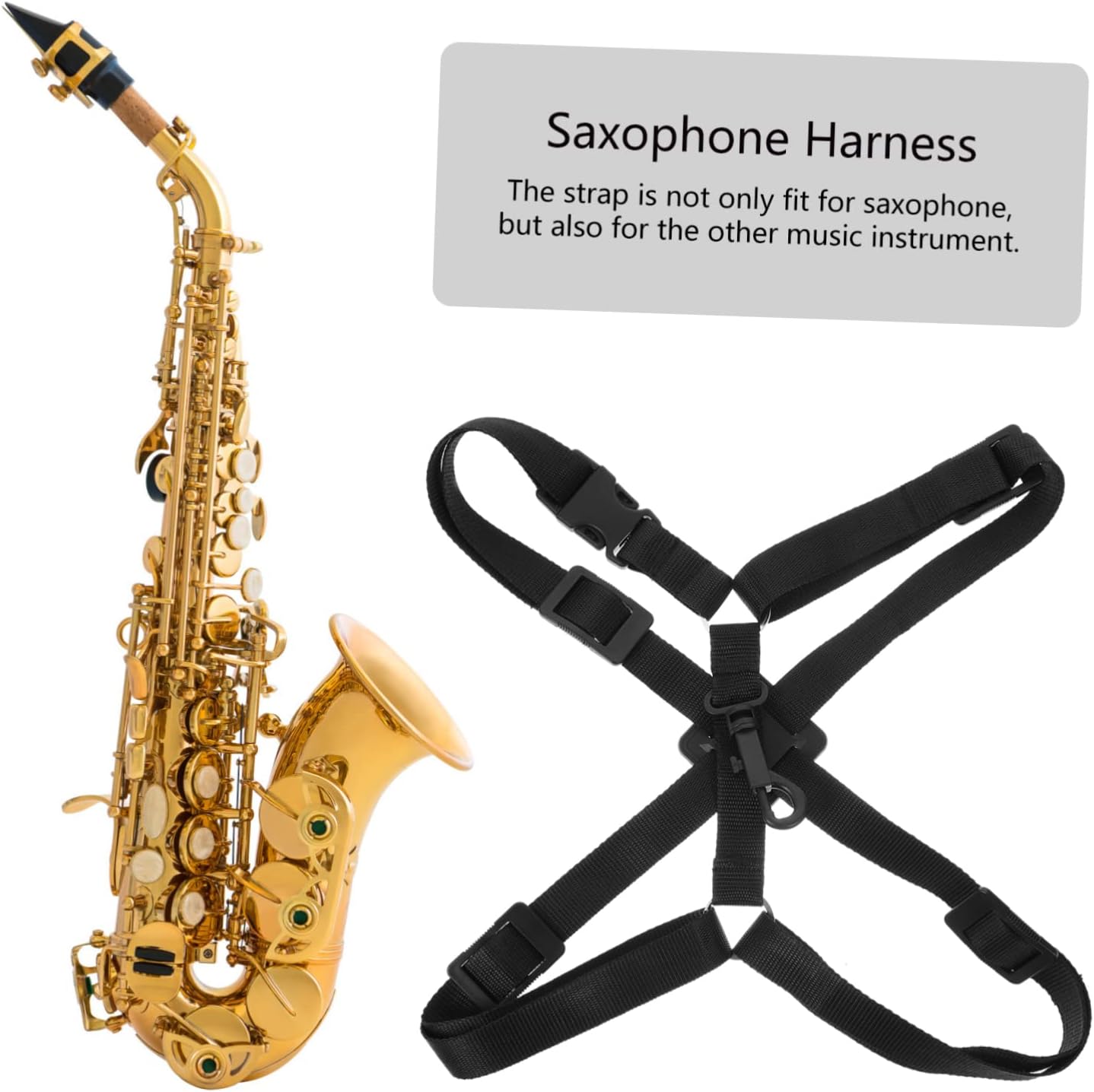 Hemoton Saxophone Harness Saxophone Shoulder Strap Saxophone Neck Strap Tenor Saxophone Strap Baritone Sax